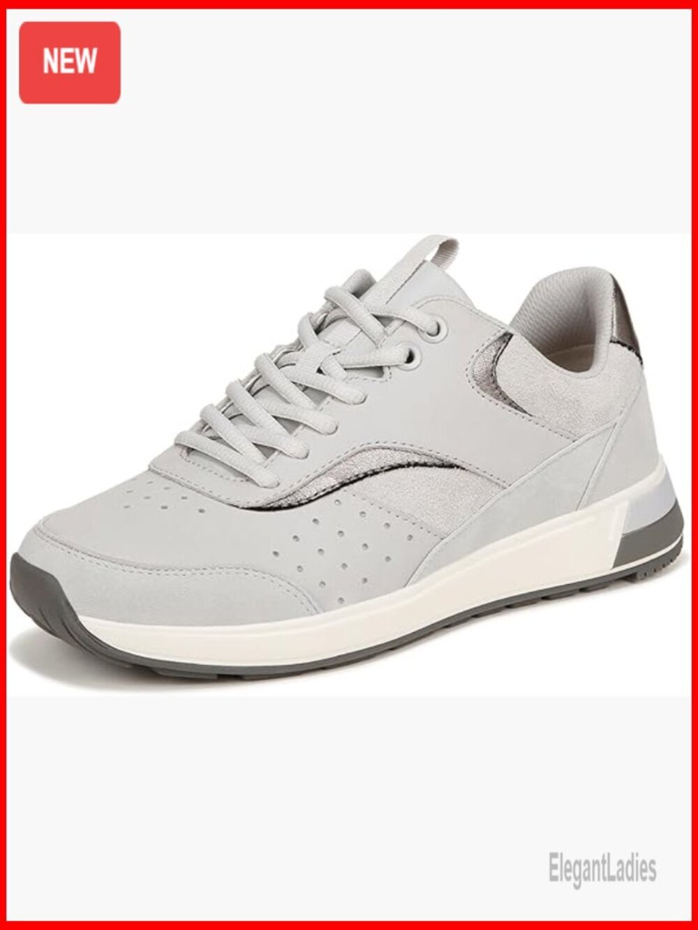 Women's Sneakers with Arch Support, Lace Up Walking Shoes, Medium Width